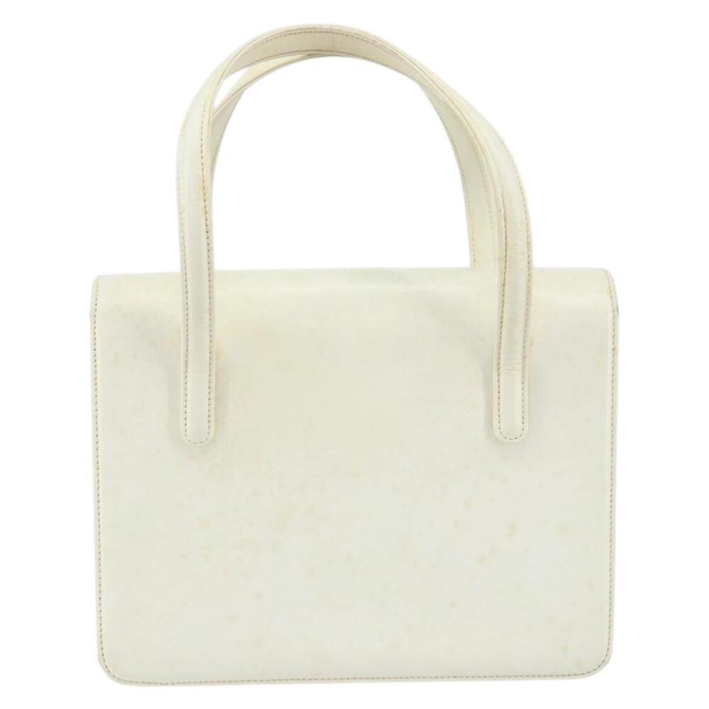 GUCCI Hand Bag Leather White Gold Auth 154583 - Picture 2 of 16